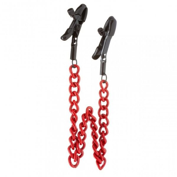 Затискачі-прищіпки на соски Lucky Bay з червоним ланцюжком