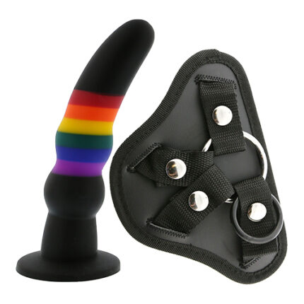 Страпон жіночий Райдужний COLOURFUL LOVE STRAP ON SOLID DILDO