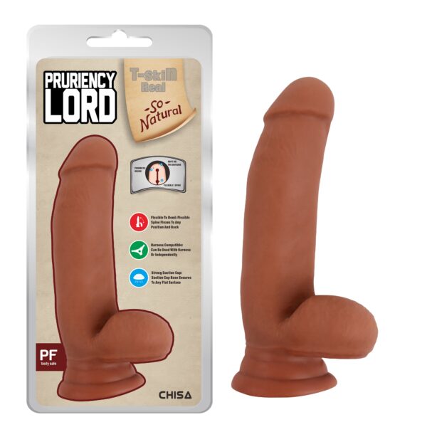 Фалоімітатор на присосці CHISA T-skin ReaL Pruriency Lord Latin з мошонкою