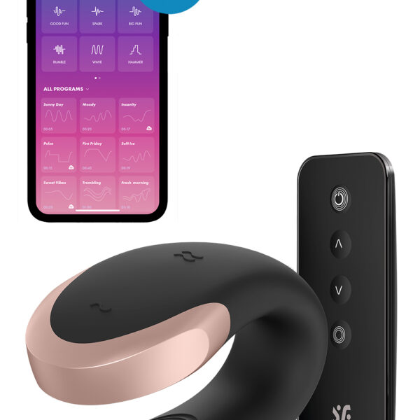 Люксовий смарт вібратор для пар Satisfyer DOUBLE LOVE чорний