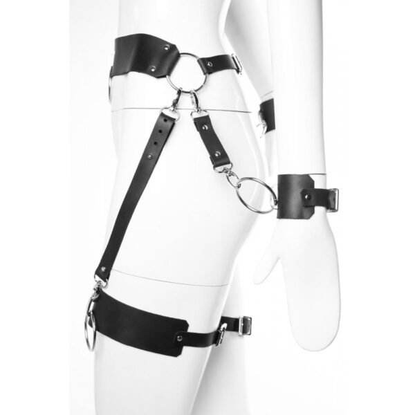 Гартери з наручниками Candy Hero натуральна шкіра, ручна робота модель G 38. 1 (40-42 р. )