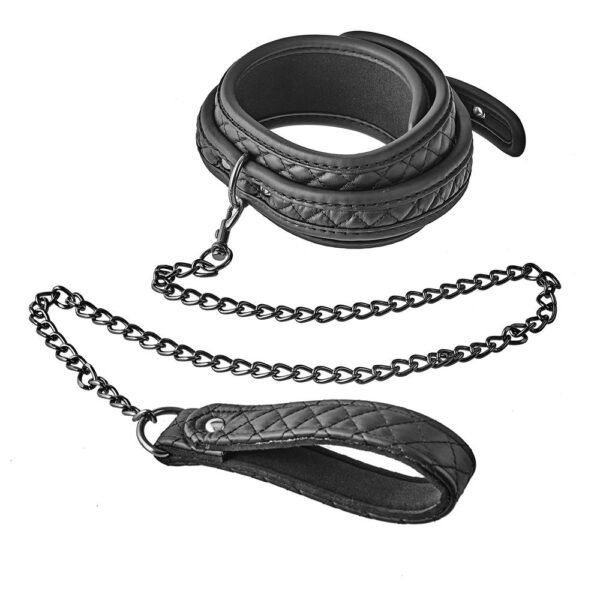 Нашийник з повідцем Dream Toys BLAZE COLLAR LEASH DIAMOND BLACK