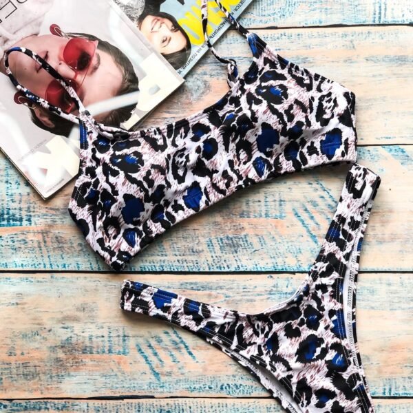 Купальник роздільний леопардовий SW1186 Синій