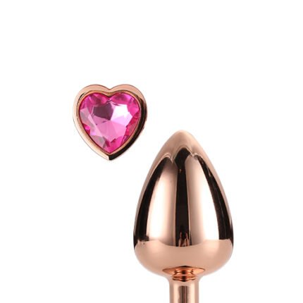 Анальна пробка з серцем GLEAMING LOVE ROSE GOLD PLUG SMALL