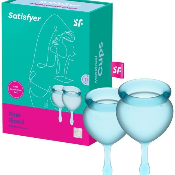 Менструальні чаші блакитні Satisfyer Feel Good, 20 мл та 15 мл