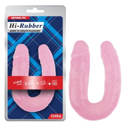 Фалоімітатор реалістичний подвійний Chisa Hi-Rubber 14, рожевий