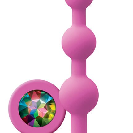 Анальна пробка з кристалом GLAMS RIPPLE RAINBOW GEM PINK