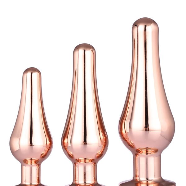 Набір анальних пробок конічної форми Dream Toys GLEAMING LOVE PLEASURE SET ROSE GOLD
