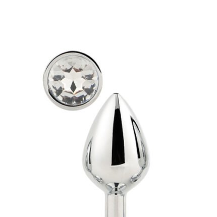 Анальна пробка з каменем GLEAMING LOVE SILVER PLUG SMALL