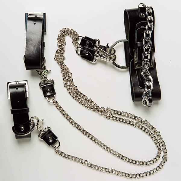Набір нашийник наручники Silver With Chain