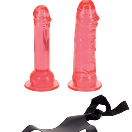 Страпон CROTCHLESS STRAP-ON 2 DONGS, HOT PINK