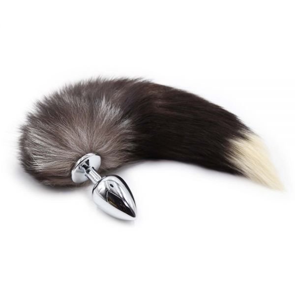 Анальна пробка з хвостом Єнот, Raccoon Tail M