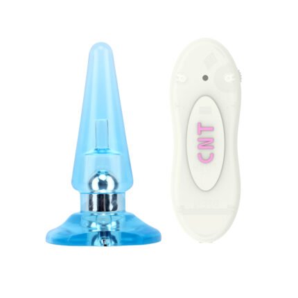Анальна пробка з вібрацією і пультом Chisa Hi-Basic NICOLE'S блакитна