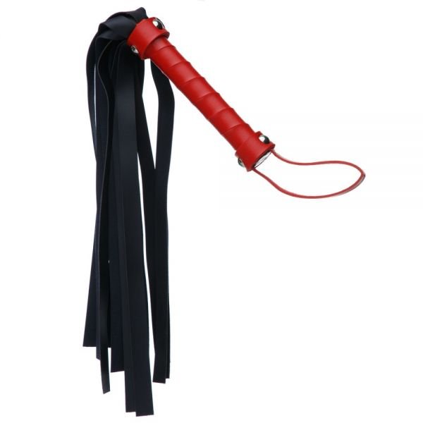 Батіг з екошкіри з червоною рукояткою FLOGGER BLACK / RED