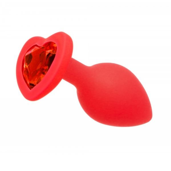 Анальна пробка Red Silicone Heart Red, S