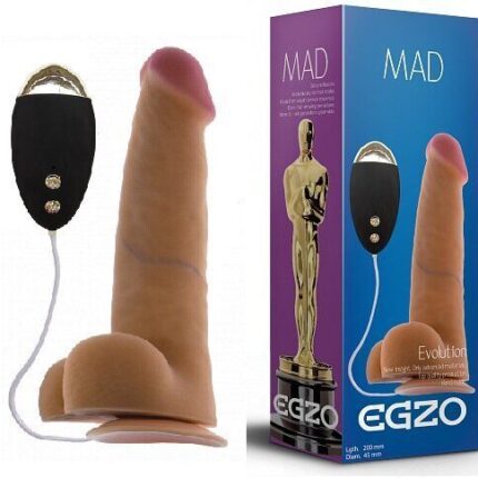 Вибратор на присоске EGZO MAD Ciberskin Amorous Lovery с проводным пультом управления