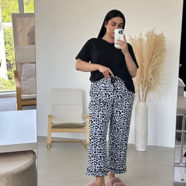 Піжама футболка + штанці DO2839 Блакитне лео PLUS SIZE