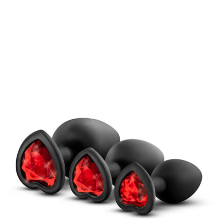 Набір анальних пробок LUXE BLING PLUGS TRAINING KIT RED GEMS
