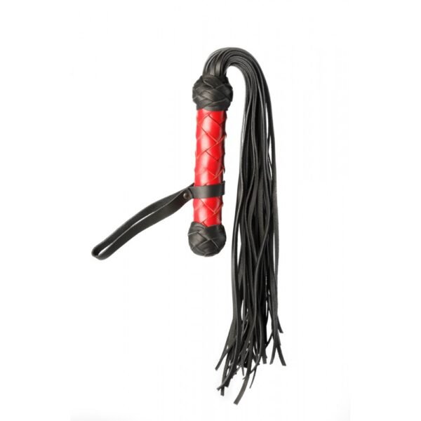 Флоггер з червоною рукояткою Candy Hero натуральна шкіра, ручна робота Flogg 3-RH