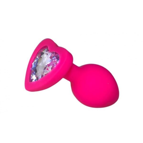 Анальна пробка Pink Silicone Heart White, M