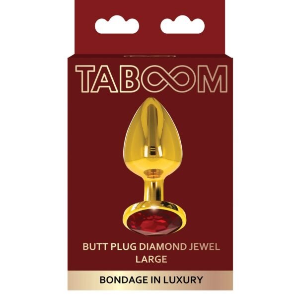Анальний корок металевий золотистий L Butt Plug With Diamond Jewel Taboom