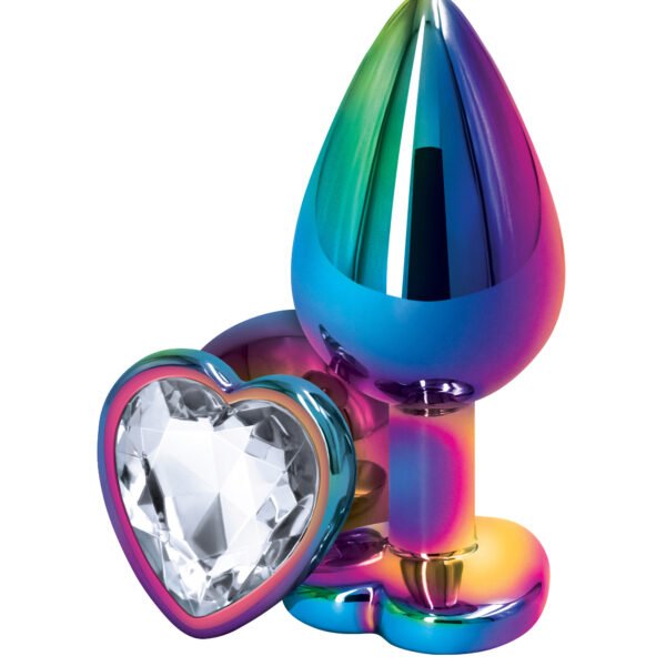 Анальна пробка NS Novelties REAR ASSETS MULTICOLOR HEART MEDIUM CLEAR