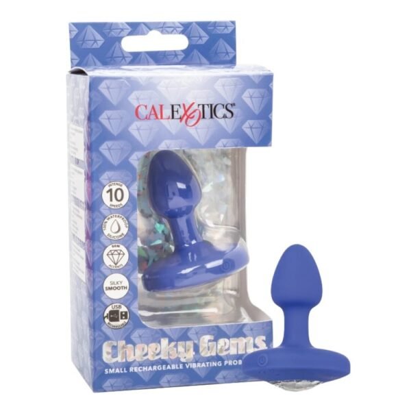 Анальна пробка перезаряджається California Exotic з вібрацією, синя, Small