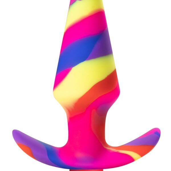 Анальна пробка різнокольорова з вібрацією AVANT FREE SPIRIT SCARLET