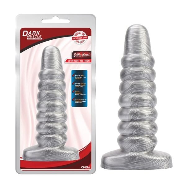 Анальна пробка рельєфна Chisa Dark Muscle Cdt Bisley SILVER, 23 х 6. 2 см