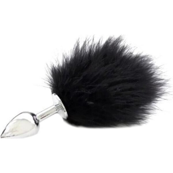 Анальна пробка з хвостиком S, чорна, 6 х 2. 5 см