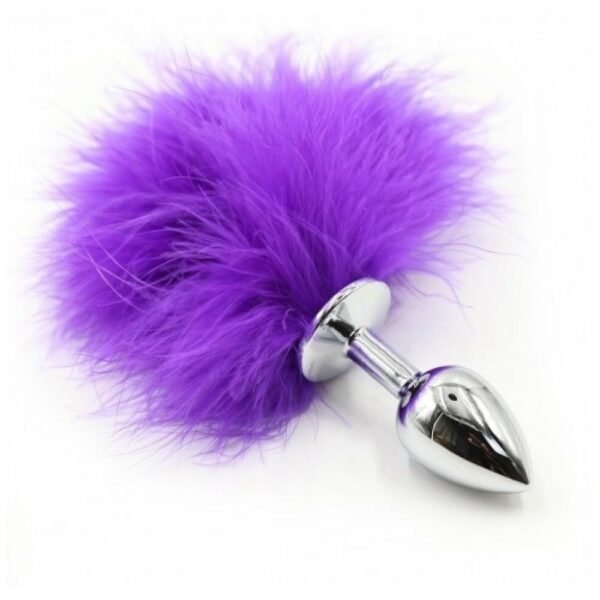 Анальна пробка з хвостиком S, фіолетова, 6 х 2. 5 см