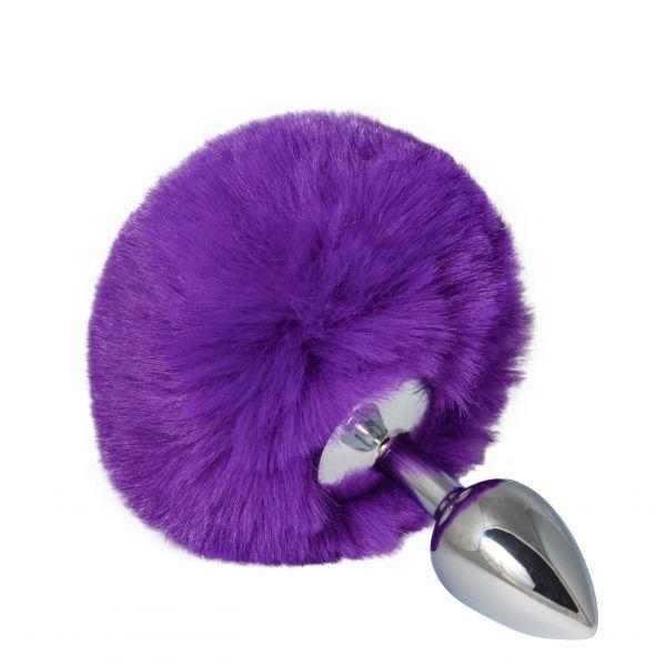 Анальний корок з помпоном purple S
