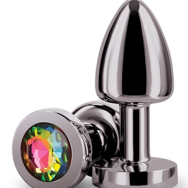 Анальна пробка з райдужним кристалом NS Novelties Rear Assets Petite, металік