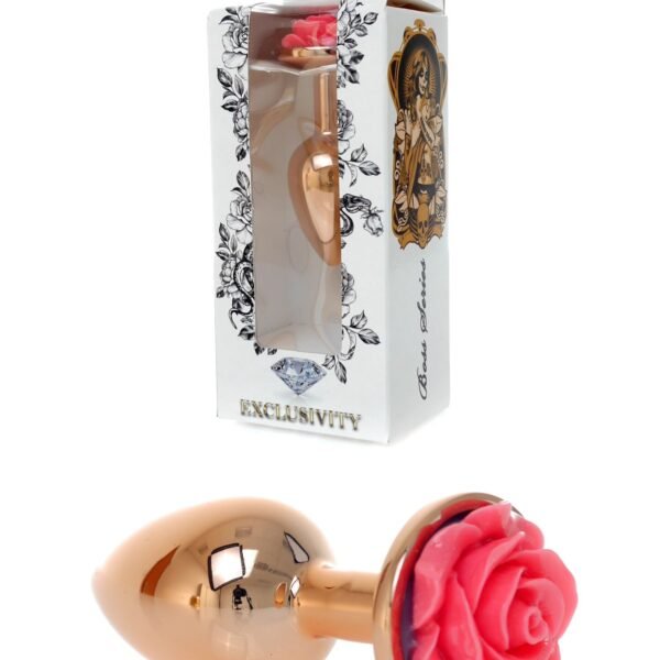Анальна пробка з рожевою трояндочкою Plug-Jewellery Red Gold PLUG ROSE-Pink