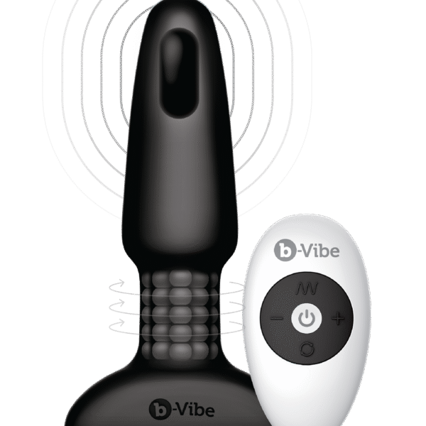 Анальна пробка з вібрацією та пультом керування B-VIBE RIMMING PLUG 2, чорна