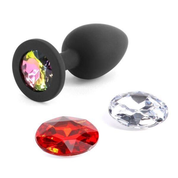 Анальний корок зі знімним каменем GLAMS XCHANGE ROUND SMALL