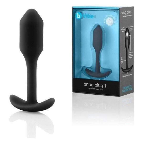 Анальна пробка із зміщеним центром ваги, S, B-vibe Snug Plug 1 чорна, 8. 6 х 2. 2 см