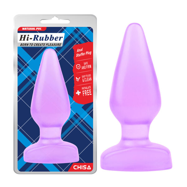 Анальна пробка велика Chisa Hi-Rubber, фіолетова