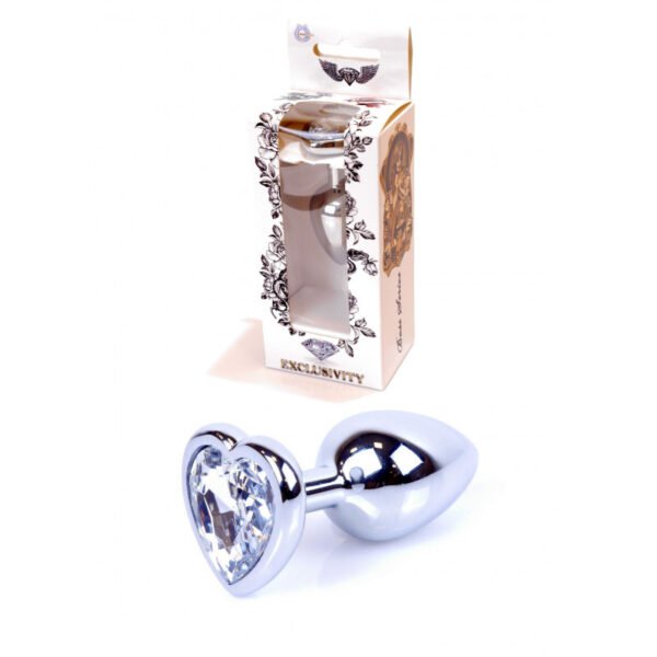 Анальна пробка Plug-Jewellery Silver Heart PLUG- Clear