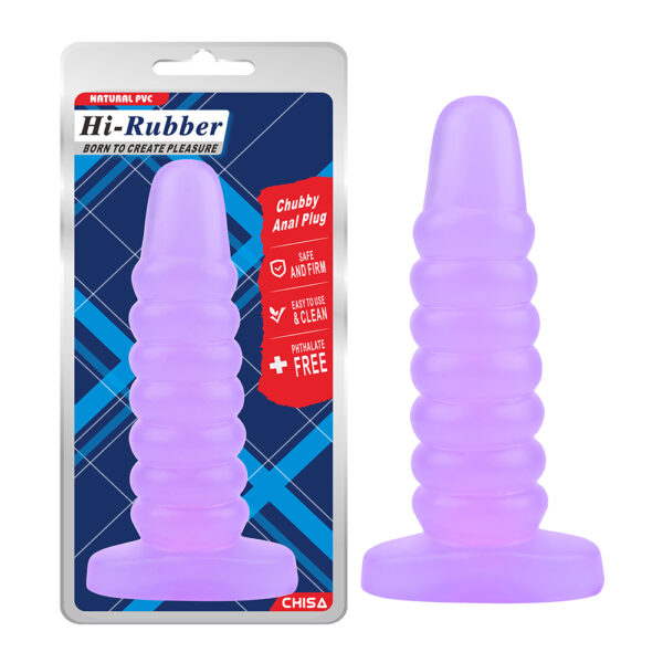 Велика анальна пробка Chisa Hi-Rubber Chubby Anal Plug, фіолетова