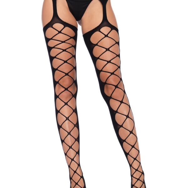 Панчохи Leg Avenue Leg Avenue Diamond Net Opaque Black
