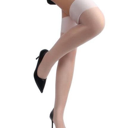 Панчохи однотонні капронові Star Night із широкою гумкою, білі, XS-L