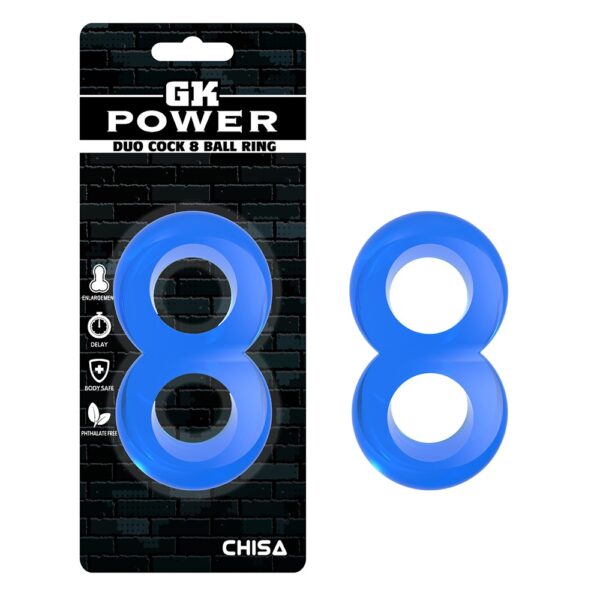 Ерекційне кільце вісімка Chisa GK Power, синє