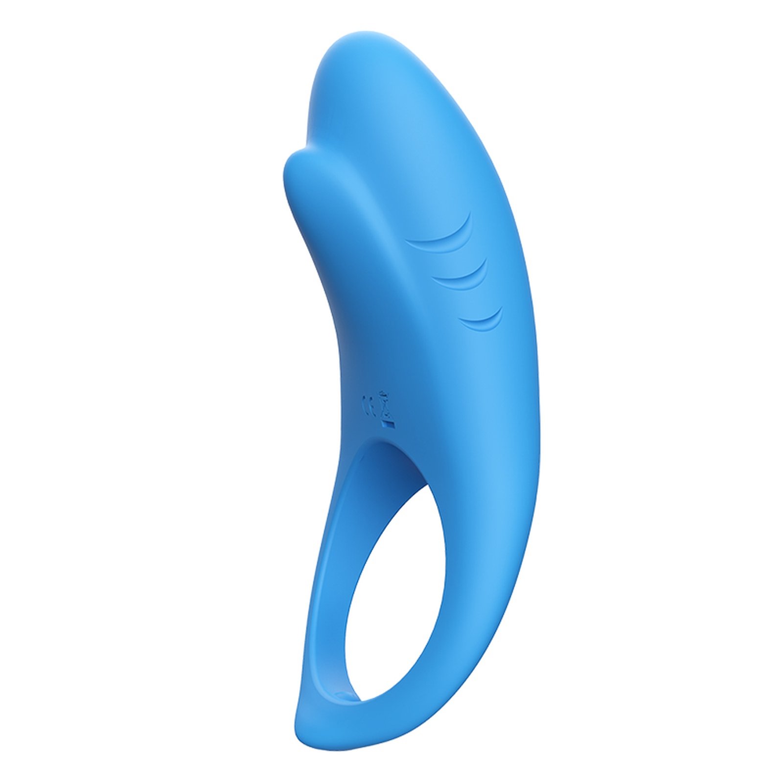 Ерекційне кільце з вібрацією Shark light blue - Зображення 3