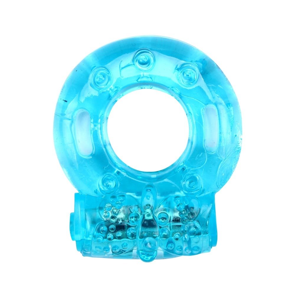 Ерекційне кільце з віброкулею Chisa, блакитне (ціна за 1шт. )