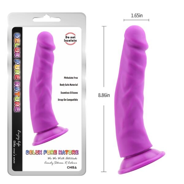Фалоімітатор Chisa Deluxe Pure Nature на присосці, фуксія