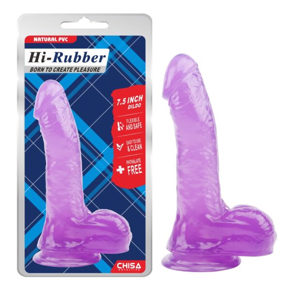 Фалоімітатор реалістичний Chisa HI-RUBBER 7.5 на присосці, фіолетовий