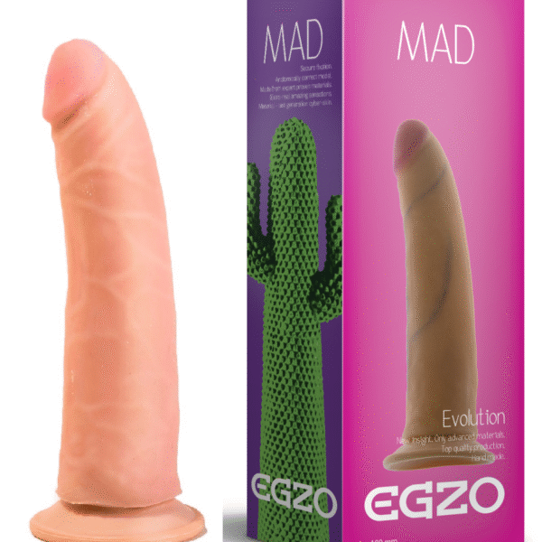 Фалоімітатор на присоскі EGZO MAD Ciberskin Powerful Lover з кібершкіри, тілесний