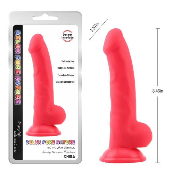 Фалоімітатор Chisa Delux Pure Nature на присосці, червоний