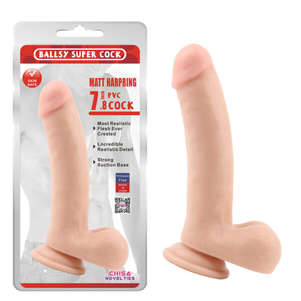 Фалоімітатор з яєчками Chisе Ballsy Super Cock на присосці, бежевий